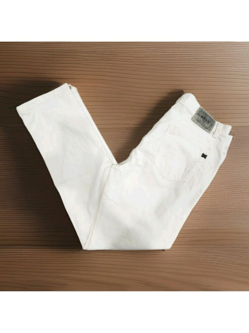 Brax Cadiz Jeans Mens 34x33 White Straight Fit Denim 5 Pocket Pants